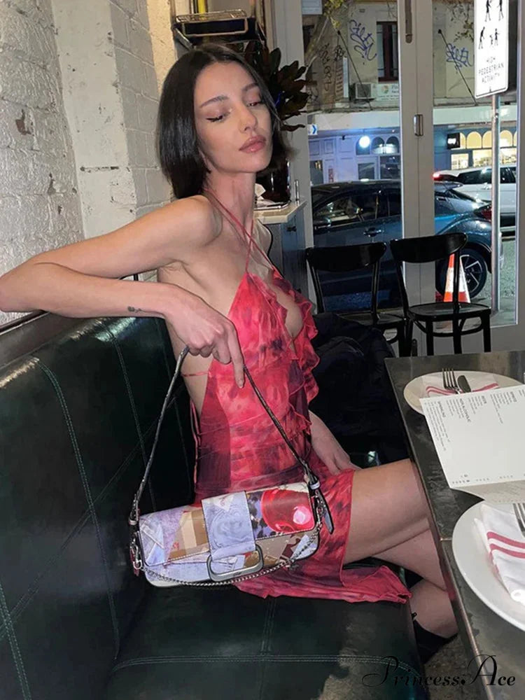 Chiffon Folds Mini Dress