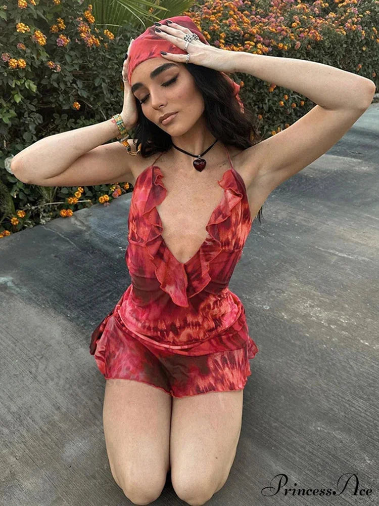 Chiffon Folds Mini Dress