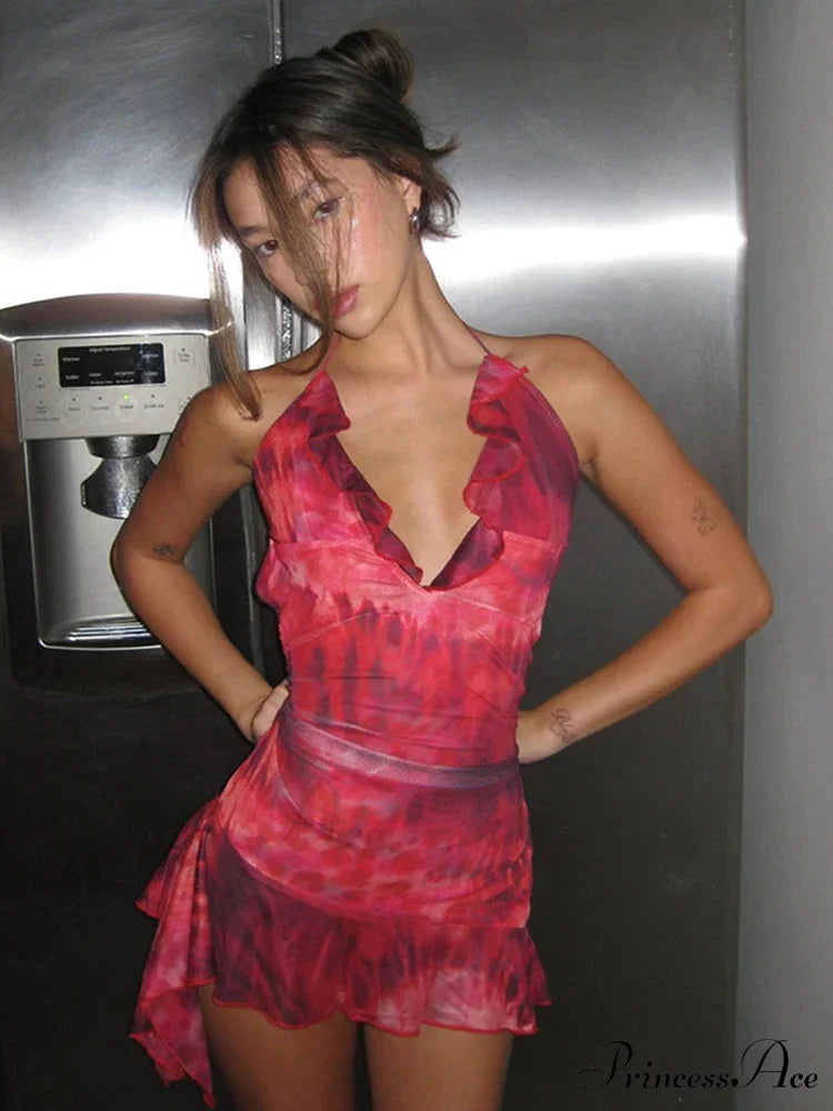 Chiffon Folds Mini Dress