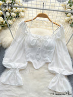 Chiffon Slim Harajuku Sexy Short Blouse