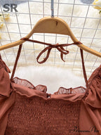 Chiffon Slim Harajuku Sexy Short Blouse