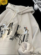 Chinese Heron Pullover Hoodie