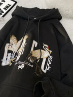 Chinese Heron Pullover Hoodie