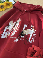 Chinese Heron Pullover Hoodie