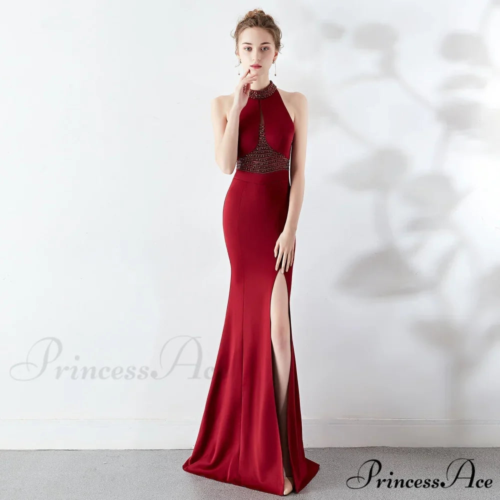 Chloe Formal Hot Charming Stone Collar Stunning Dress