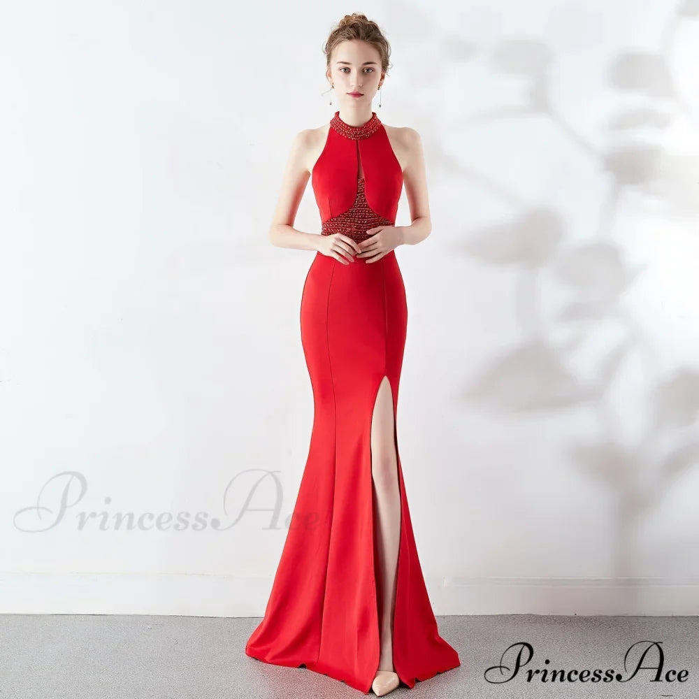 Chloe Formal Hot Charming Stone Collar Stunning Dress