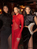 Christmas Backless Mesh Ruched Party Dress