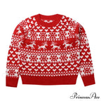 Christmas Deer Knitted Long Sleeve Sweater Dress