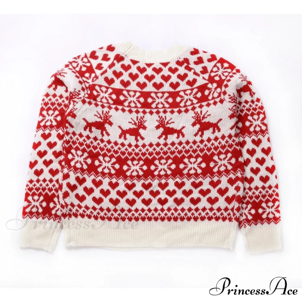 Christmas Deer Knitted Long Sleeve Sweater Dress