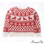 Christmas Deer Knitted Long Sleeve Sweater Dress
