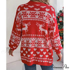 Christmas Deer Pocket Long Sleeve Cardigan