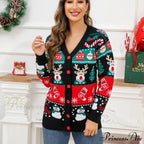 Christmas Deer Snowman Pullover Cardigan