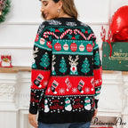 Christmas Deer Snowman Pullover Cardigan