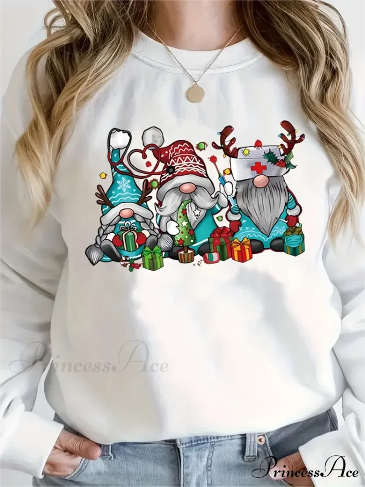 Christmas Dwarf Casual Long Sleeve Crew Neck Fall Winter Christmas Hoodie