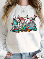 Christmas Dwarf Casual Long Sleeve Crew Neck Fall Winter Christmas Hoodie