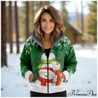 Christmas Fleece Deer Print Coat