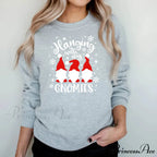 Christmas Gnomes Hanging Gnomies Funny Santa Graphic Christmas Hoodie