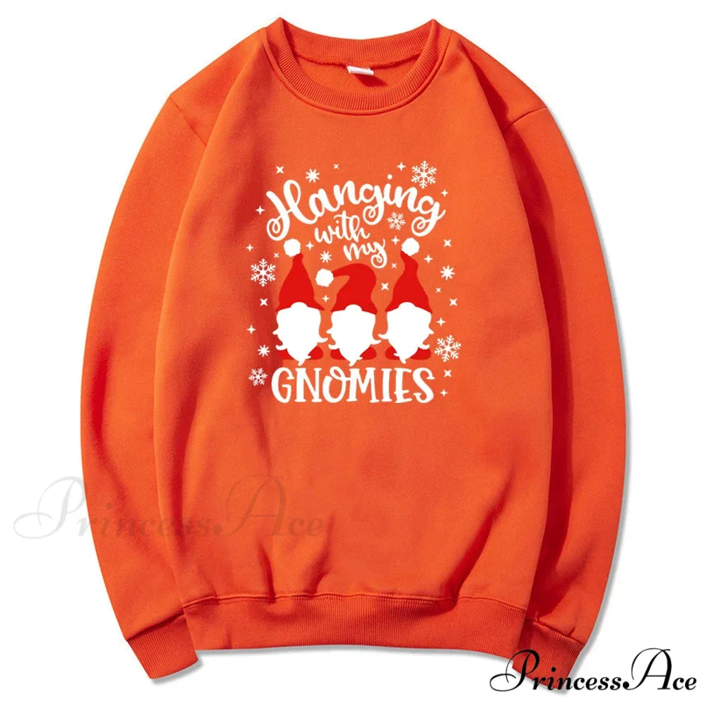 Christmas Gnomes Hanging Gnomies Funny Santa Graphic Christmas Hoodie