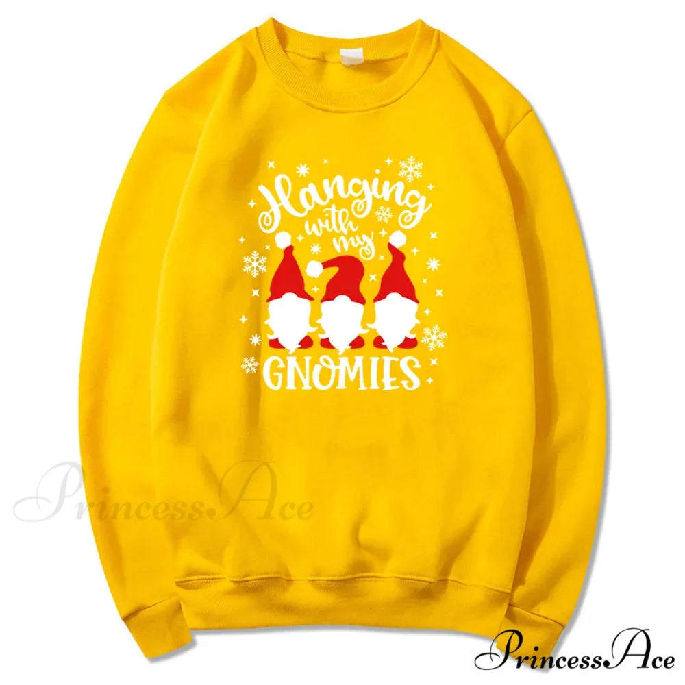 Christmas Gnomes Hanging Gnomies Funny Santa Graphic Christmas Hoodie