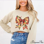 Christmas Lights Coquette Bow Classic Retro Oversized Christmas Hoodie