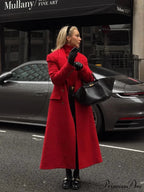 Christmas Red Woolen Coat