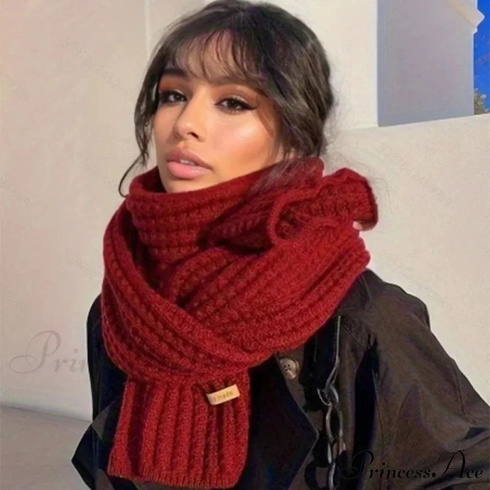 Chunky Knitted Cashmere Winter Scarf