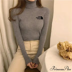 Chunky Ribbed Jumper Cotton Turtleneck Knit Pullover Top