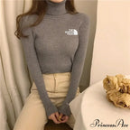 Chunky Ribbed Jumper Cotton Turtleneck Knit Pullover Top