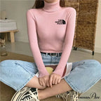 Chunky Ribbed Jumper Cotton Turtleneck Knit Pullover Top