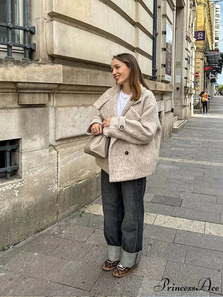 Chunky Woolen Cropped Jacket