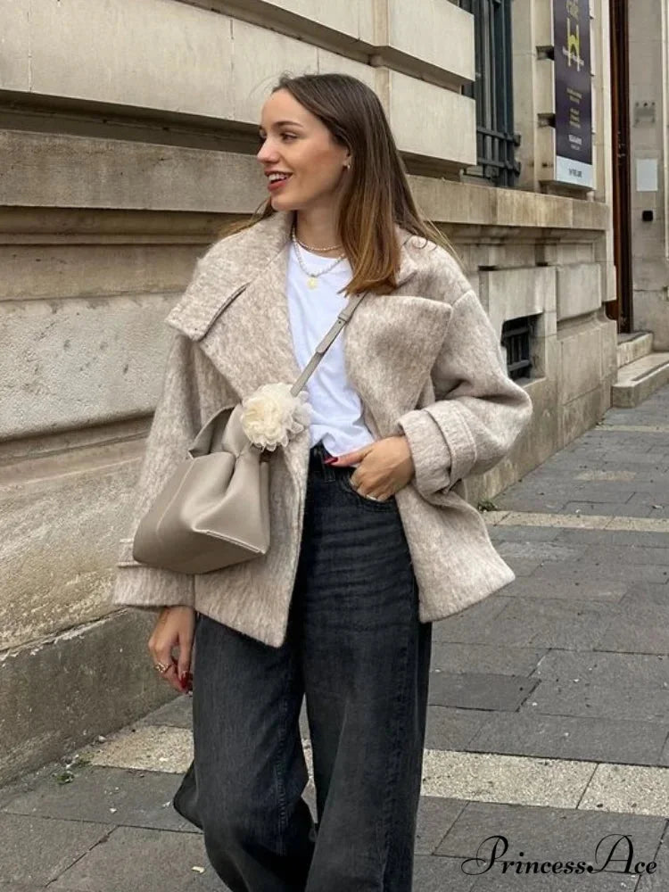 Chunky Woolen Cropped Jacket