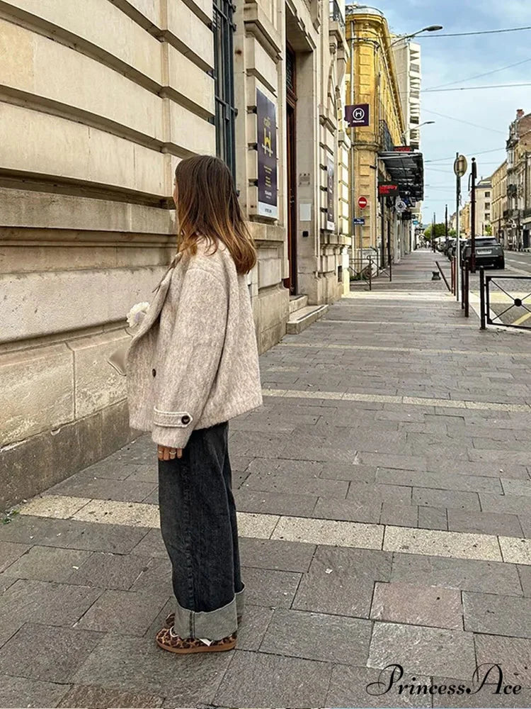 Chunky Woolen Cropped Jacket