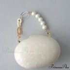 Circular Acrylic Celebration Clutch Wristlet