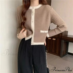 Circular Neck Fastener Stylish Cardigan