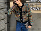Circular Neck Shade Matching Knitted Fall Cardigan