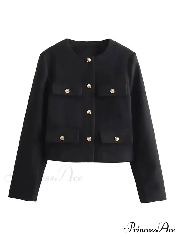 Circular Neck Woolen Brief Jacket