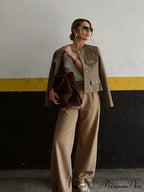 Circular Neck Woolen Brief Jacket