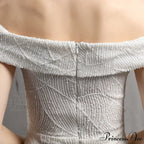 Clara Glitter Off the Graceful Shoulder Split Dress For Prom