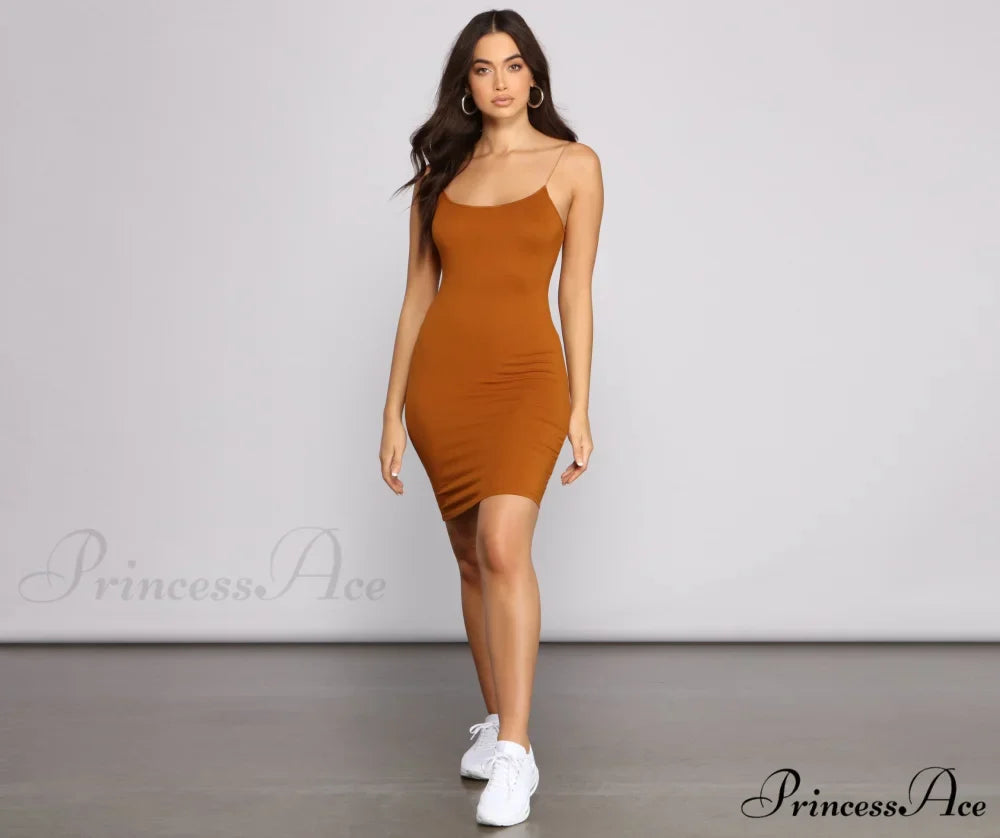 Classic Chic Scoop Charming Neck Knit Mini Dress