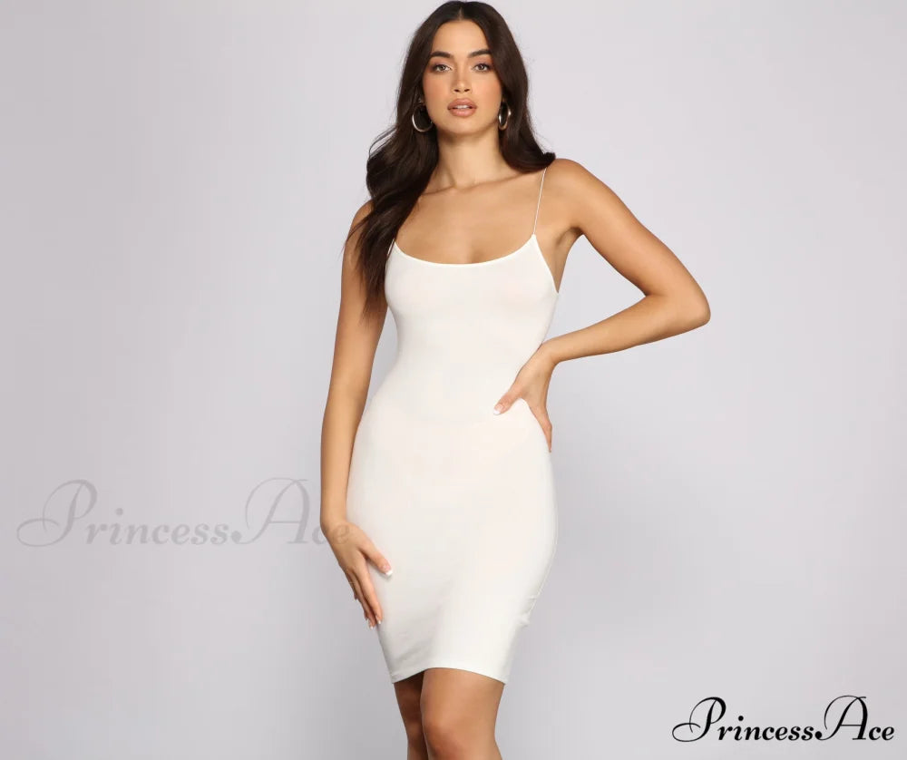 Classic Chic Scoop Charming Neck Knit Mini Dress