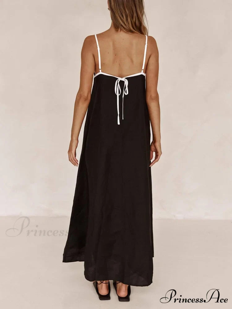 Classic Holiday Style Charming Contrasting Suspender Dress