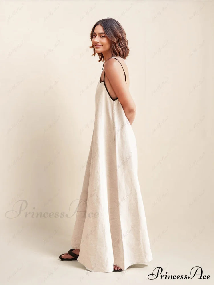 Classic Holiday Style Charming Contrasting Suspender Dress