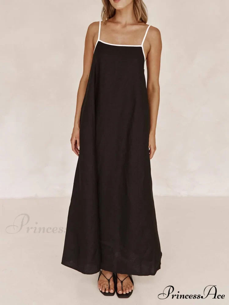 Classic Holiday Style Charming Contrasting Suspender Dress