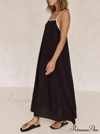 Classic Holiday Style Charming Contrasting Suspender Dress