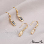 Classic Style Rectangular Stone Dangle Earrings