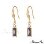 Classic Style Rectangular Stone Dangle Earrings