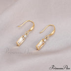 Classic Style Rectangular Stone Dangle Earrings