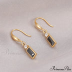 Classic Style Rectangular Stone Dangle Earrings