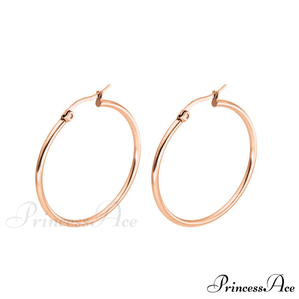 Classic Style Stainless Steel Simple Hoop Earrings