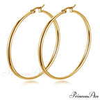 Classic Style Stainless Steel Simple Hoop Earrings